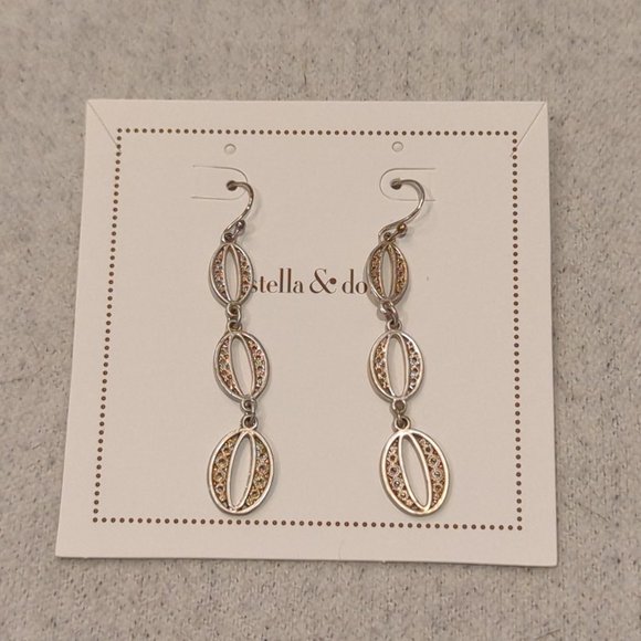 Stella and Dot Kimberly Drop earrings Silver - Picture 1 of 4